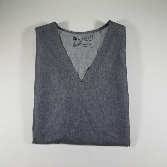 Figs Scrub Top Womens Graphite Gray Small S Casma Three Pocket Technical - Picture 1 of 8